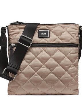 DKNY Women’s Lyla Quilted Crossbody Bag in Light Khaki